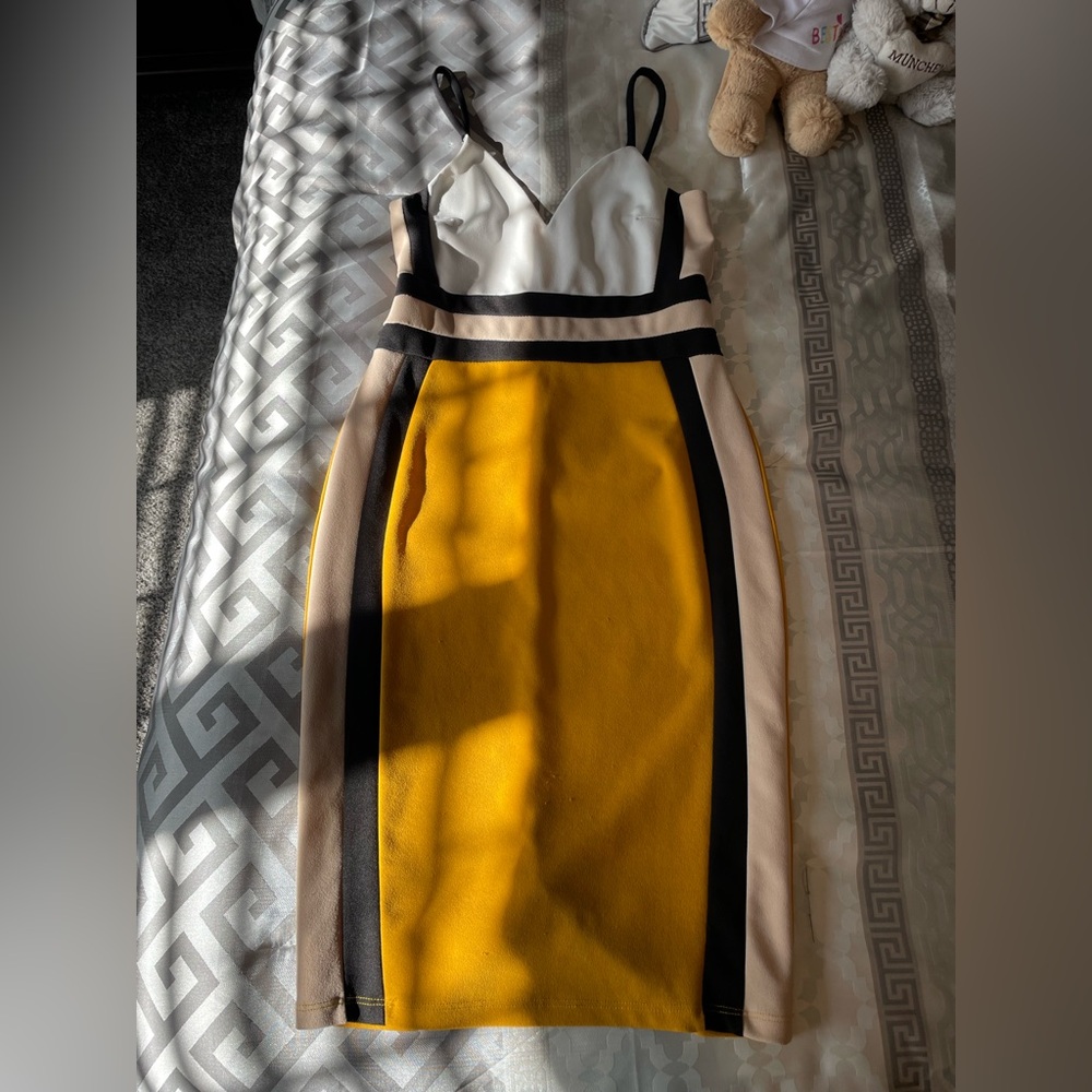 Yellow midi dress